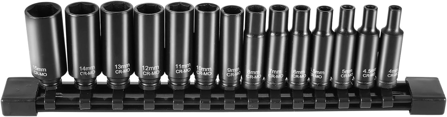 VEVOR 1/4 Drive Impact Socket Set for Auto Repair Tasks