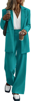 KIRUNDO Women Suits 2 Piece Set Business Casual Oversized Blazer Low