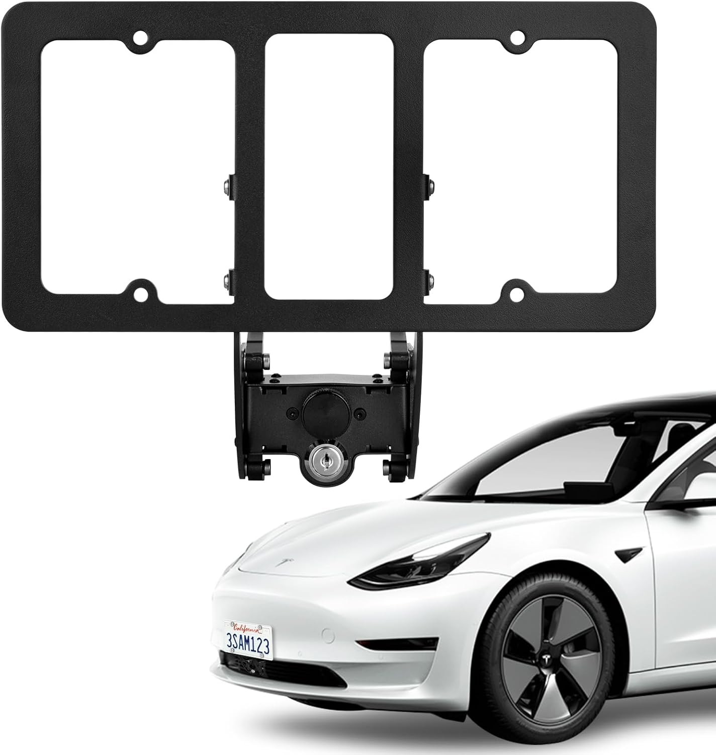 2025 Upgraded No Drill Front License Plate Mount for Tesla Y/3