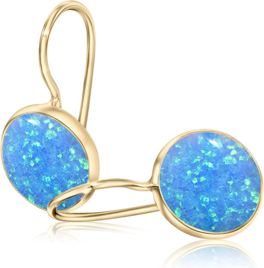 14K Gold Gemstone Drop Earrings - Dainty Handmade Jewelry