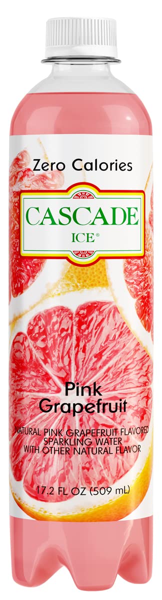 Cascade Ice Sparkling Water Pink Grapefruit 17.2 Ounce Pack of 12