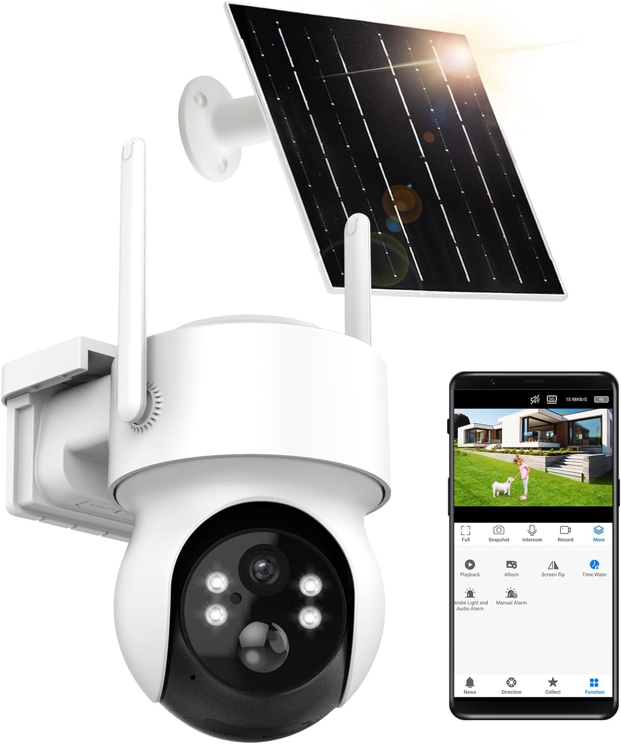4MP Wireless Solar Security Camera with Night Vision & Alerts