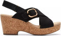 Clarks Giselle Cove Wedge Sandal - Comfortable Cork-Wrap 3in Wedge