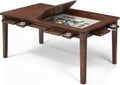 Solid Wood Board Game Table for 4-6 Players in Warm Walnut