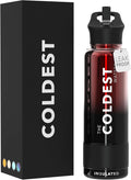 Coldest Insulated Water Bottle with Straw Lid - 40 oz Red Nova