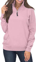 Womens Warm Cozy High Neck 1/4 Zip Pullover Sweatshirt - Soft Warmth