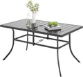 Outdoor Patio Dining Table for 6 - Sturdy 60in Rectangular Table
