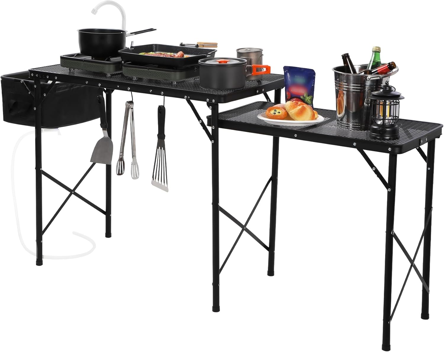 REDCAMP Portable Grill Table with Sink for Camping and BBQ