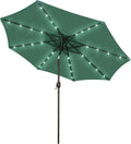 Blissun 9 ft Solar Umbrella with LED Lights for Outdoor Spaces