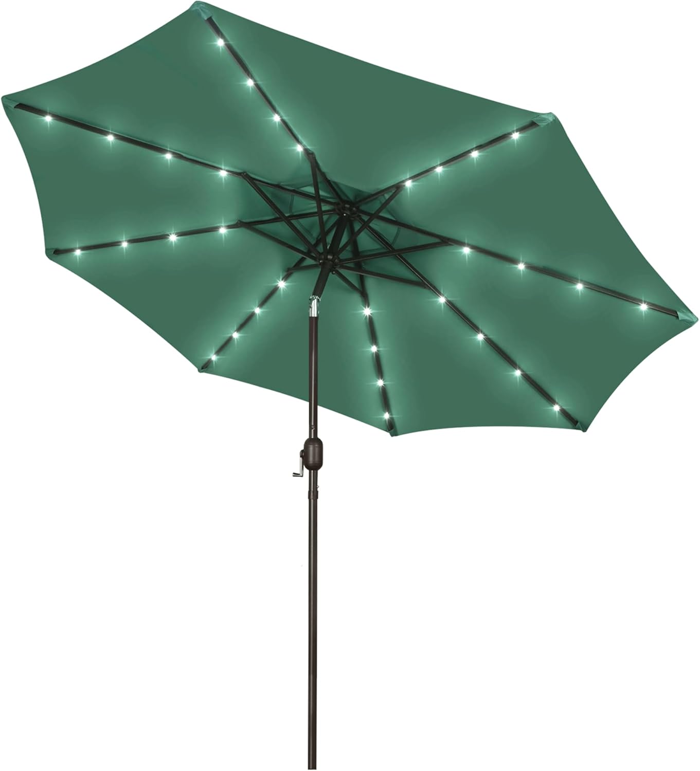 Blissun 9 ft Solar Umbrella with LED Lights for Outdoor Spaces
