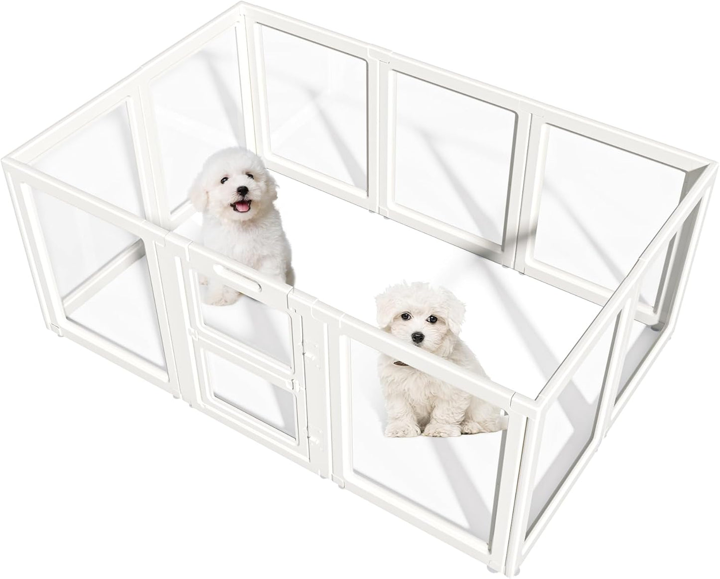 Clear Acrylic Dog Playpen Indoor for Puppies, Cats, and Rabbits