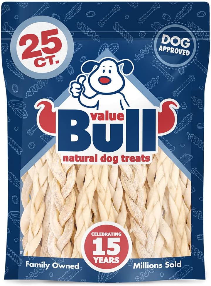 ValueBull Beef Cheek Braids - Long Lasting Dog Chews for Teeth