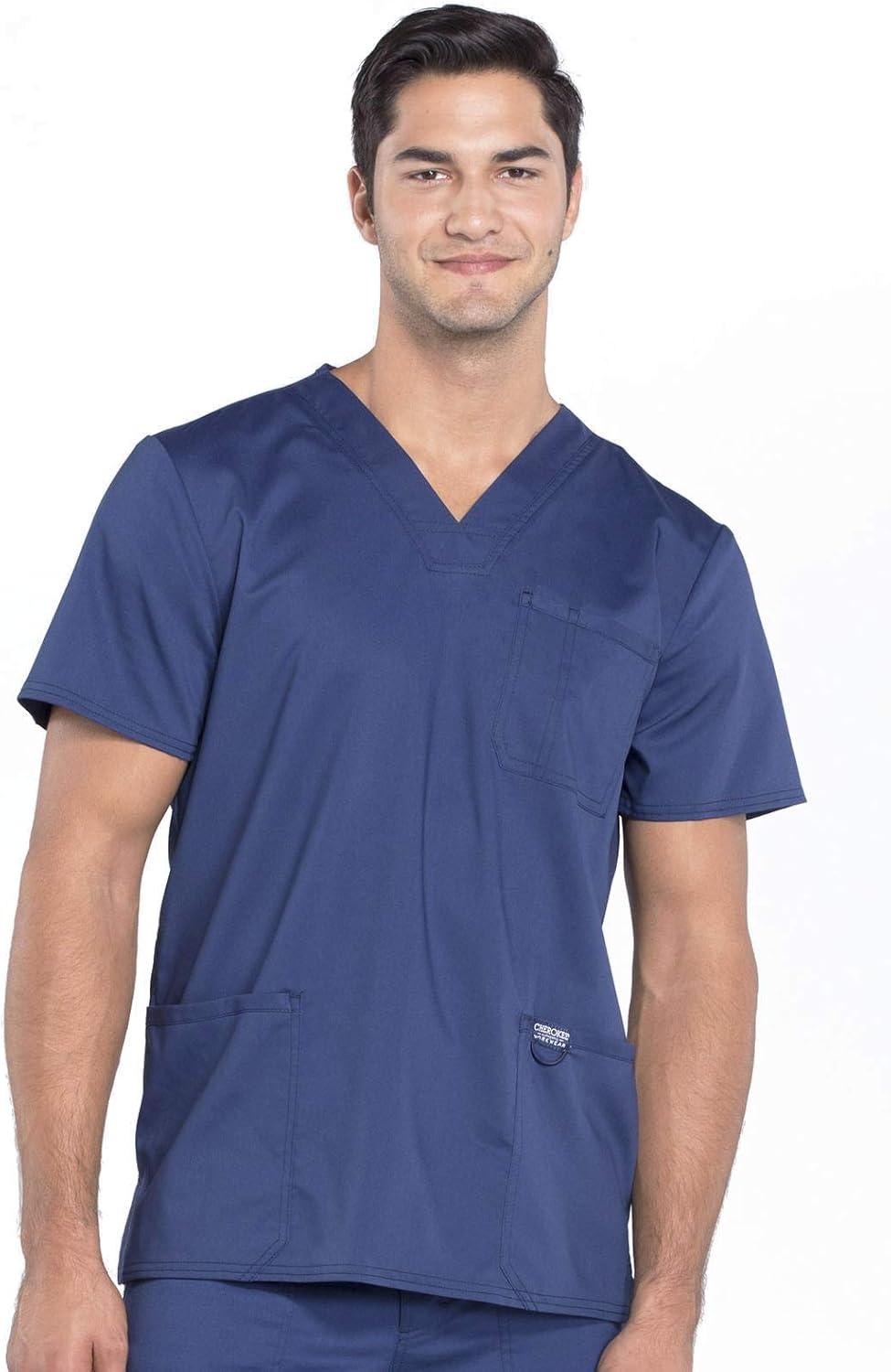 Cherokee V-Neck Men's Scrubs Top with Pockets for Comfort