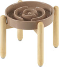 7.3in Ceramic Raised Slow Feeder Dog Bowl Set - Prevents Choking