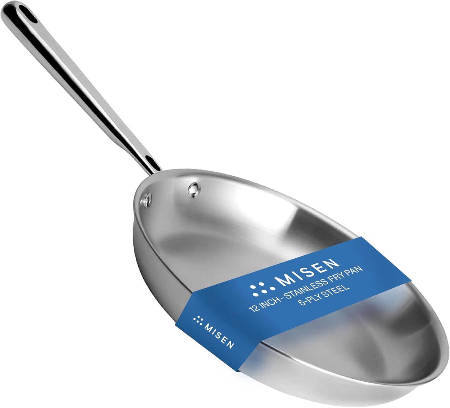 Misen 5-Ply Stainless Steel 12 Inch Frying Pan for All Stovetops