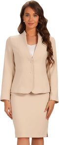 Allegra K Suits 2 Piece Skirt Set for Women's Business