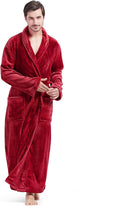 FashGudim Mens Full Length Big and Tall Plush Fleece Robe - Warm