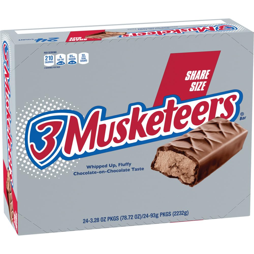 3 MUSKETEERS Milk Chocolate Candy Bars - Perfect for Sharing