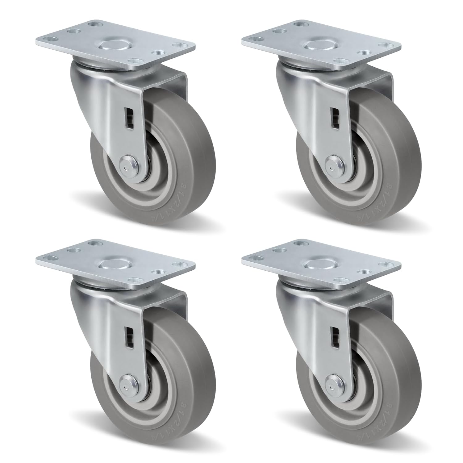 3.5 Heavy Duty Casters Set of 4 with 1000lbs Load Capacity