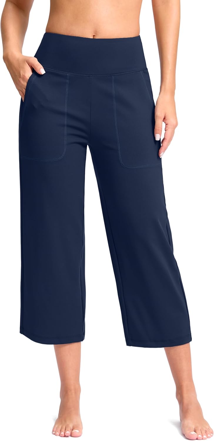Women's Capri Pants with Pockets for Yoga and Casual Wear