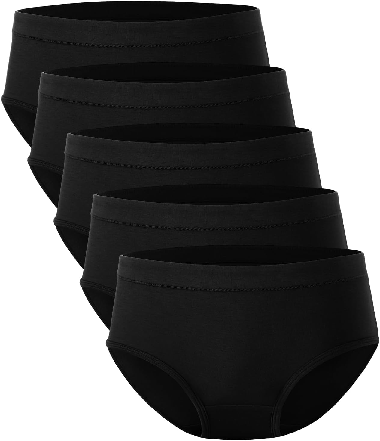 Moisture-Wicking Bamboo Womens Briefs, Soft and Breathable 5-Pack