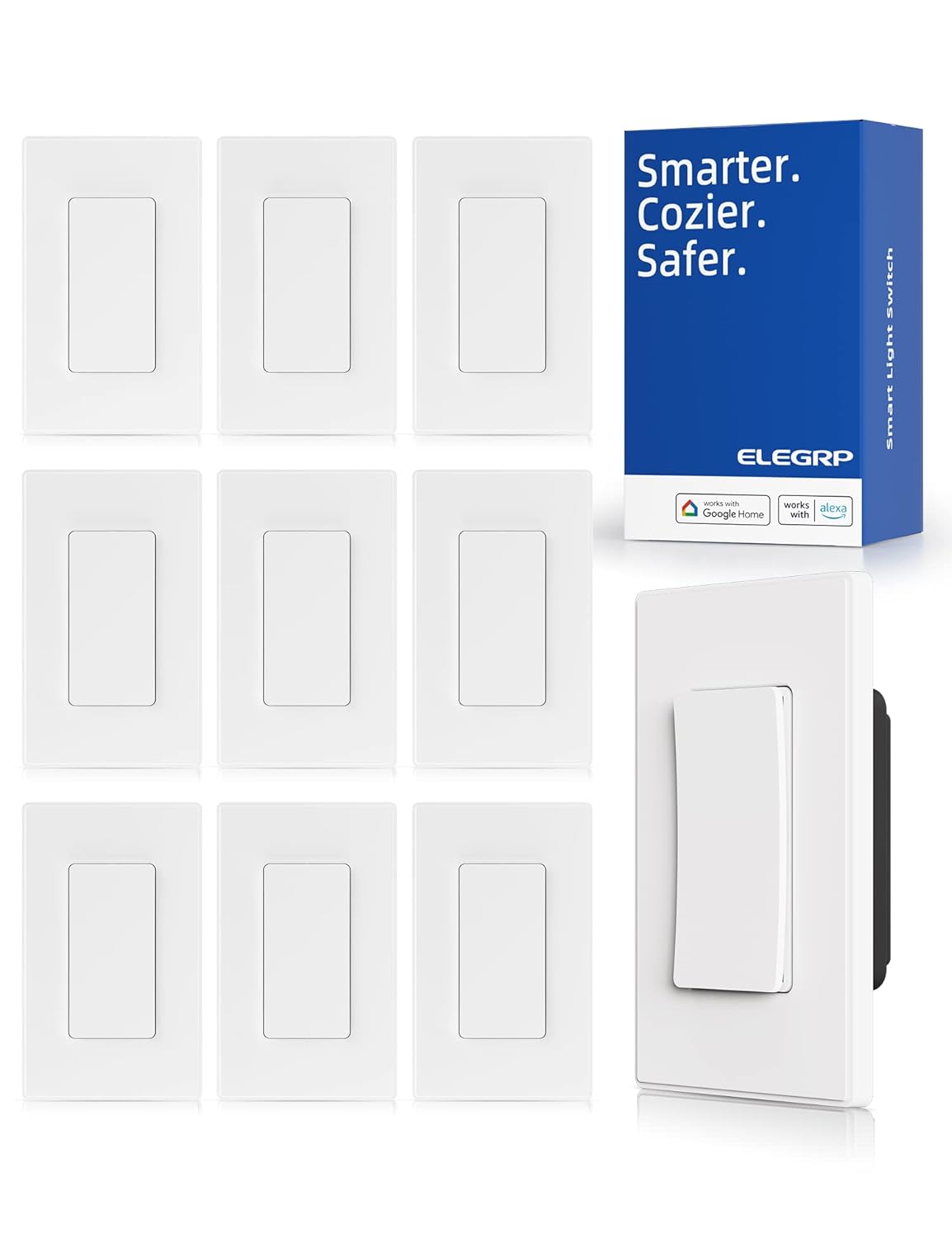 ELEGRP Smart Light Switch with APP Control and Voice Activation