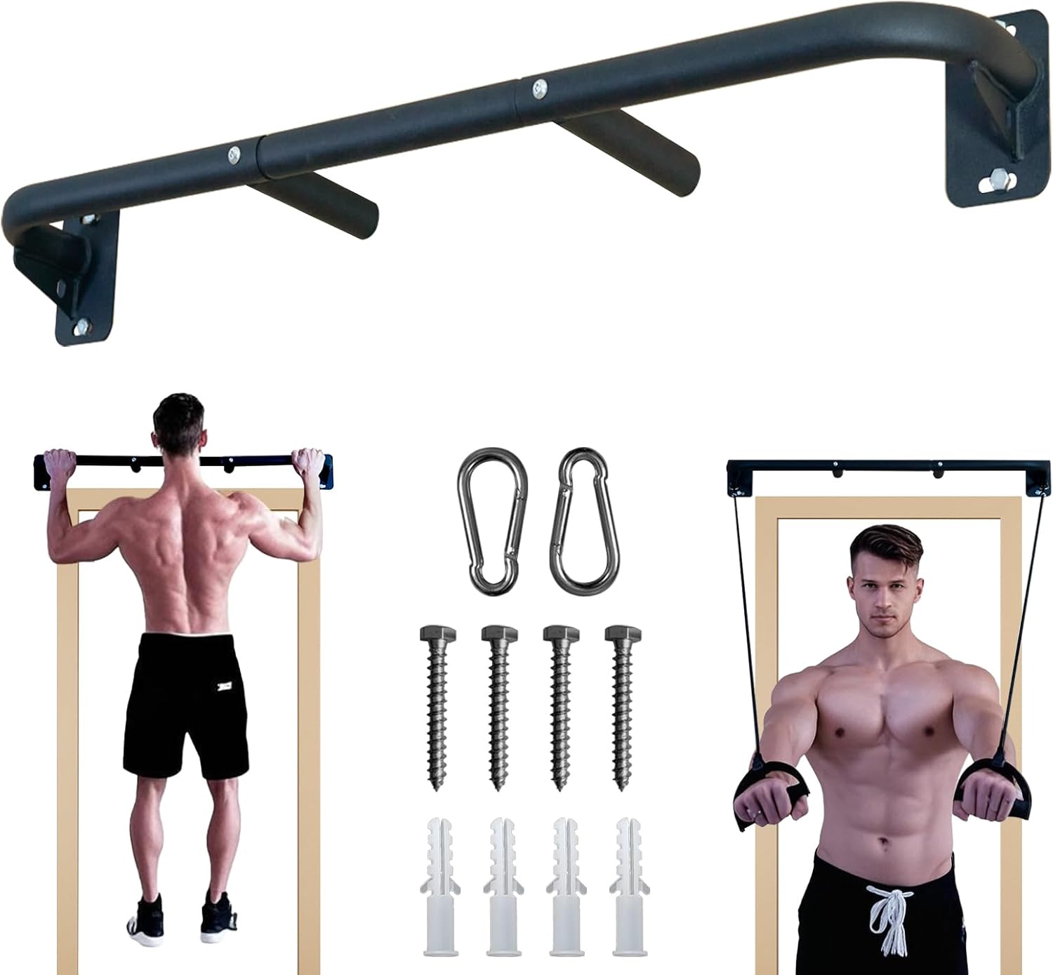 Fitarc Heavy Duty Wall Mount Pull Up Bar for Home Gym Use