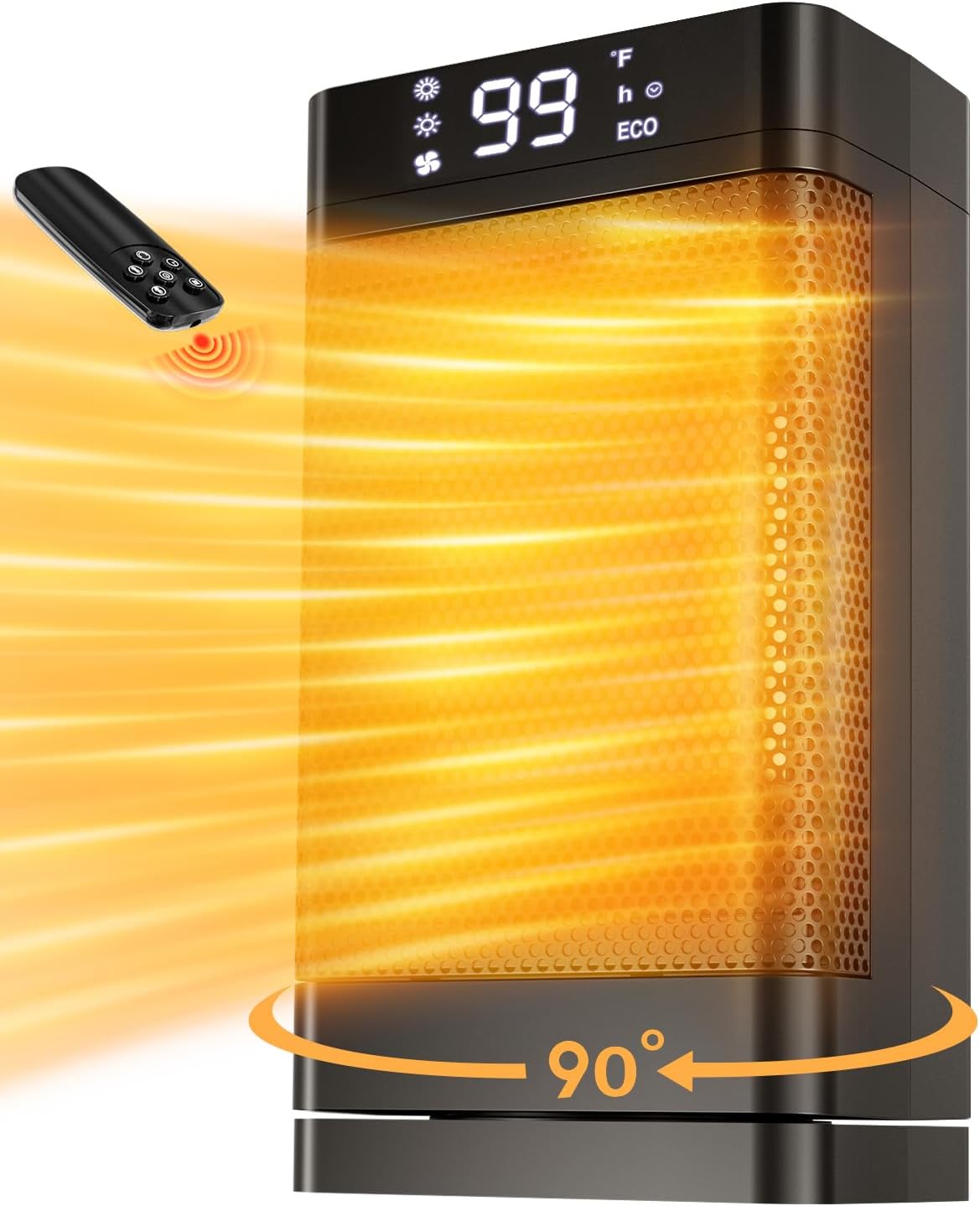PGYIOO Space Heater: 99'F Ceramic Heating, 1500W Power