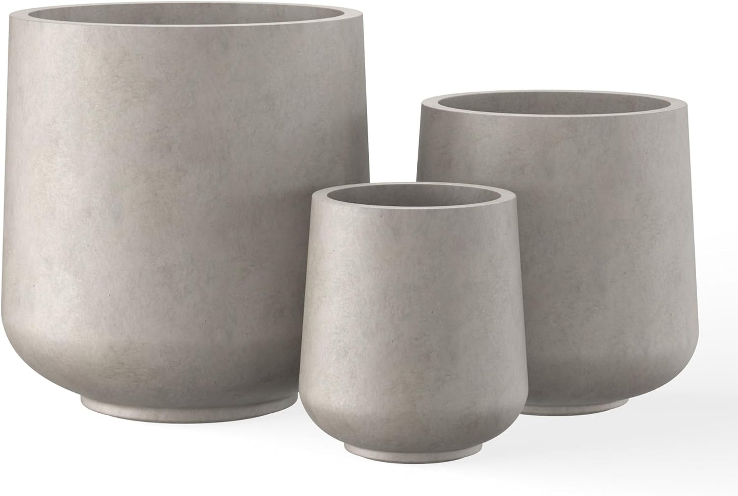 Kante 15.3in Round Concrete Planter for Indoor and Outdoor Use