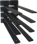 14 in Black Hidden L Shelf Bracket 8-Pack - Heavy Duty Support