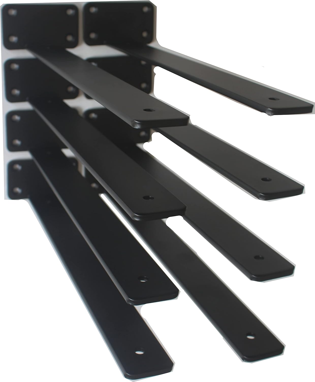14 Inch Black Hidden L Shelf Bracket Set for Rustic Decor