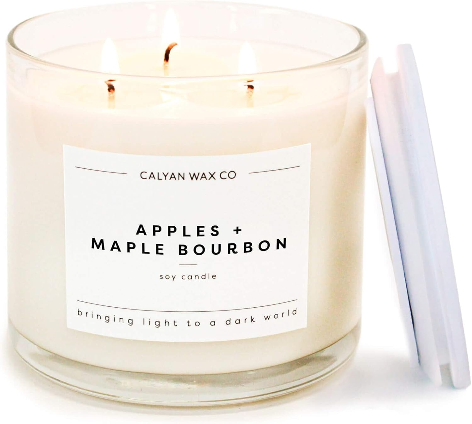 Calyan Wax Co. 3 Wick Candle with Apples + Maple Bourbon Aroma
