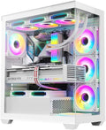 RUIX OV603 ATX Mid-Tower PC Case - High Airflow White Gaming Case