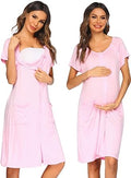 Ekouaer 3 in 1 Nursing Dress Maternity Nightgown - Labor, Delivery