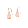 Rhodonite Teardrop Earrings 925 Sterling Silver - Heart Chakra Healing