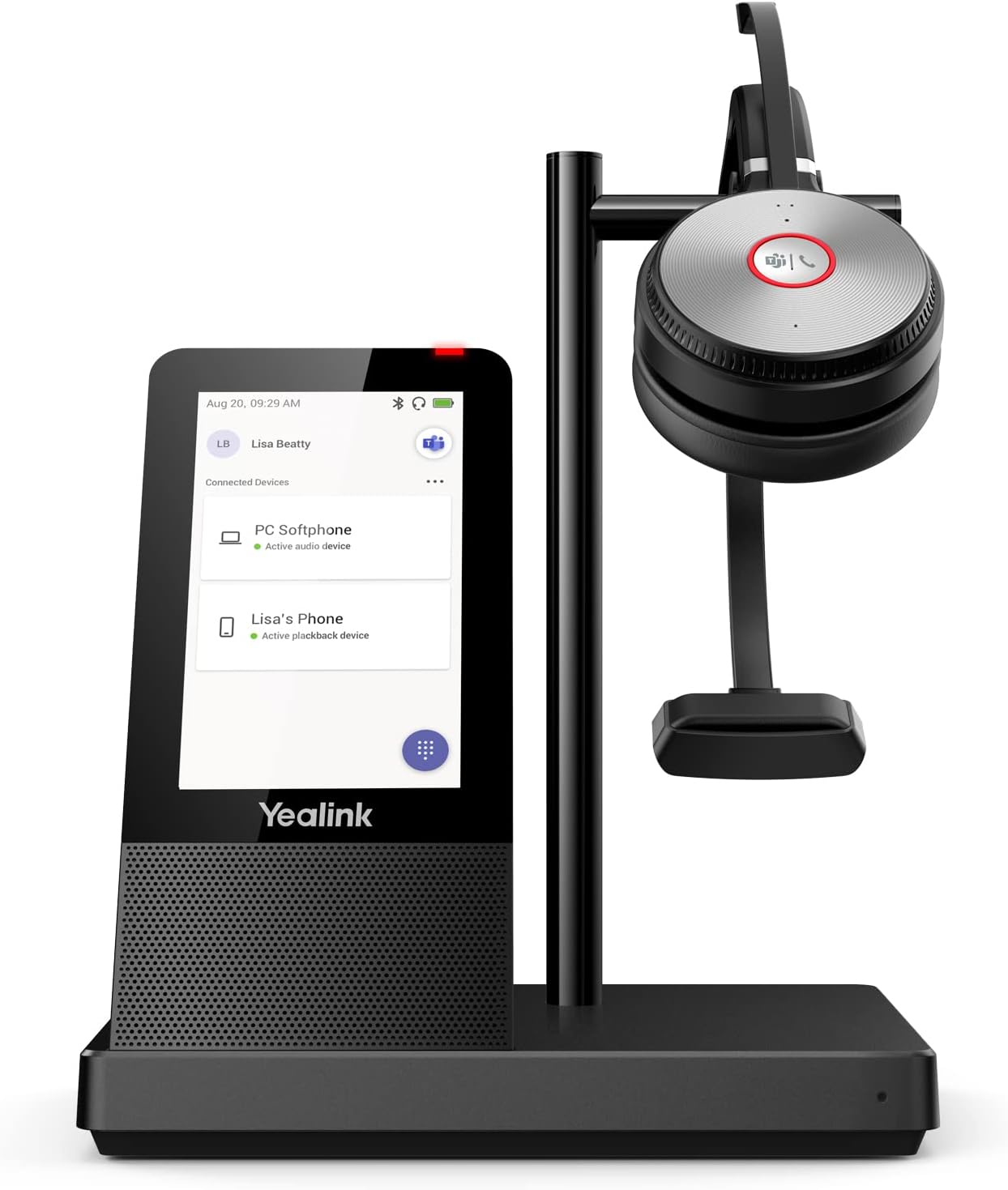 Yealink WH66 Mono Wireless Headset - Teams Certified, Long Range, 13H Talk Time
