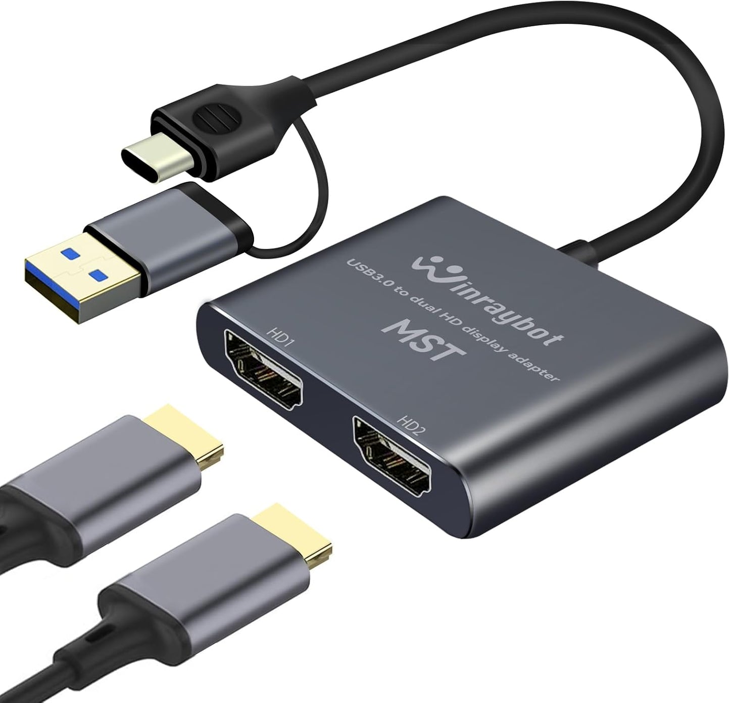USB to HDMI Adapter for Dual Monitor Setup - 1080P Support