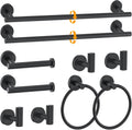 10 Pieces Matte Black Towel Bar Set 23.6 in - Modern Bathroom Hardware