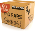 Best For My Pets Pig Ears for Dogs 60 Pack - Long Lasting Chews