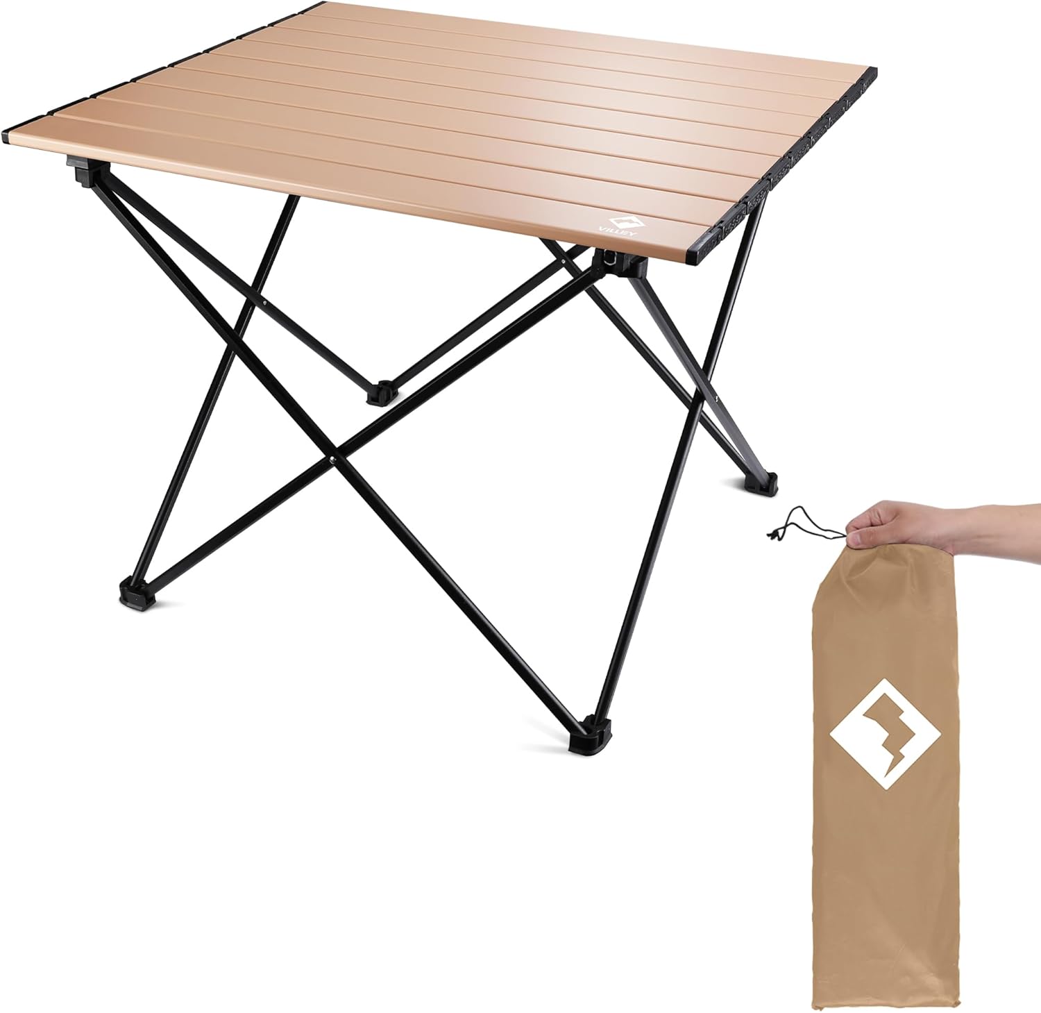 VILLEY Portable Camping Side Table for Outdoor Adventures