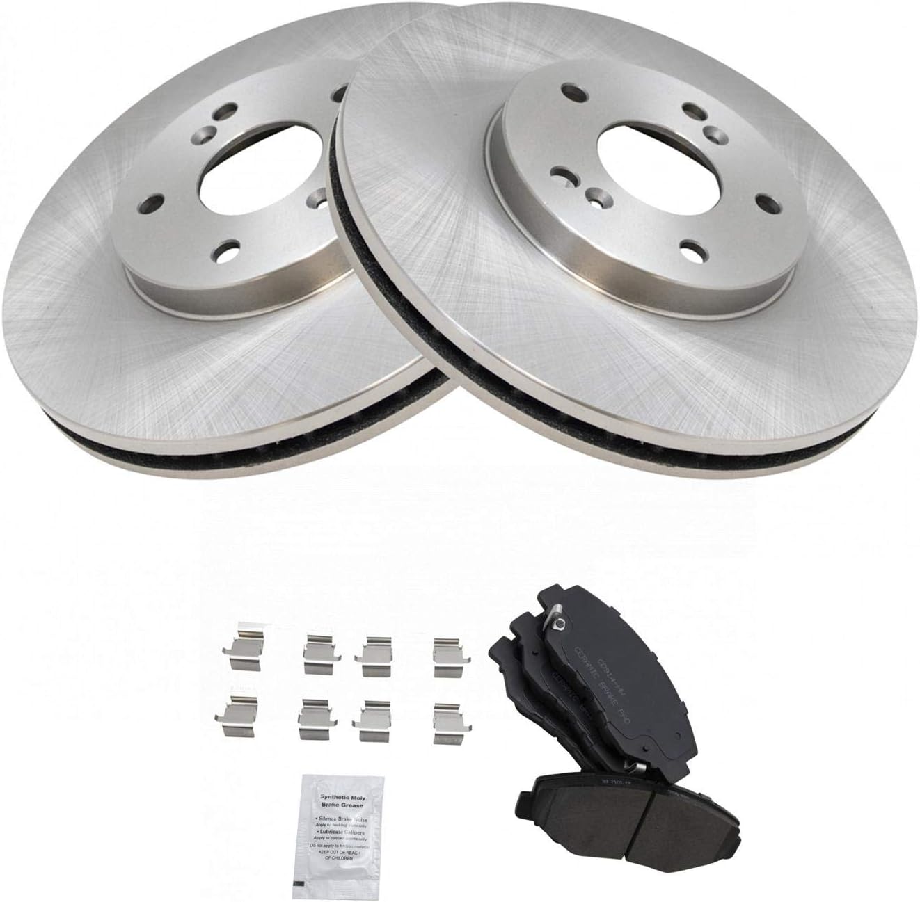 TRQ Front Brake Pad & Rotor Kit for 2003-2008 Honda Pilot
