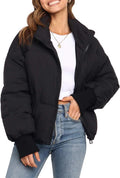 MEROKEETY Women's 2024 Winter Long Sleeve Zip Puffer Jacket - Warm