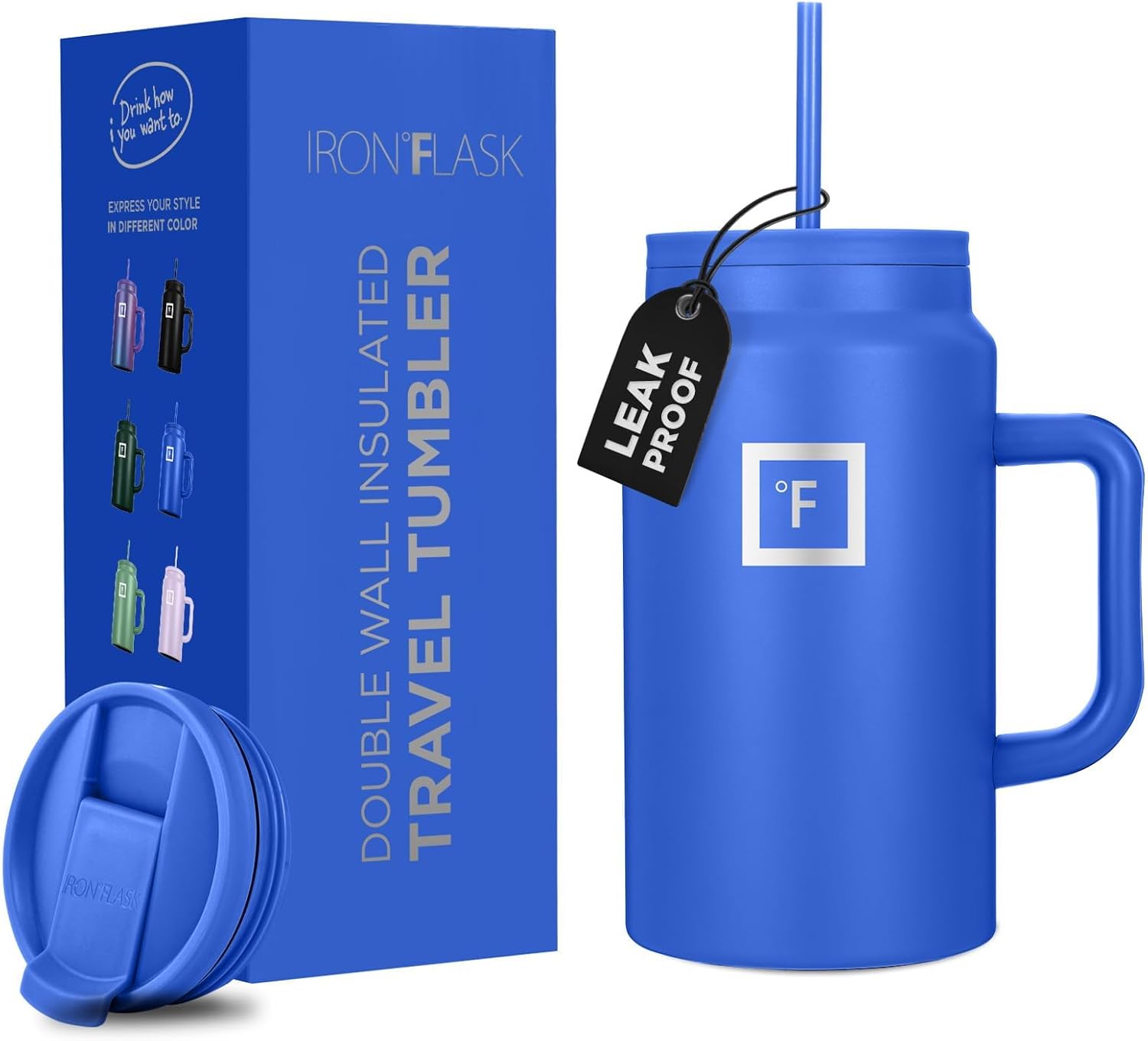 IRON FLASK Co-Pilot - 50 Oz Insulated Mug: Hot & Cold on the Go!