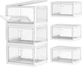 Clear Storage Bin with Lid 3 Pack - Stackable, Foldable 23 QT