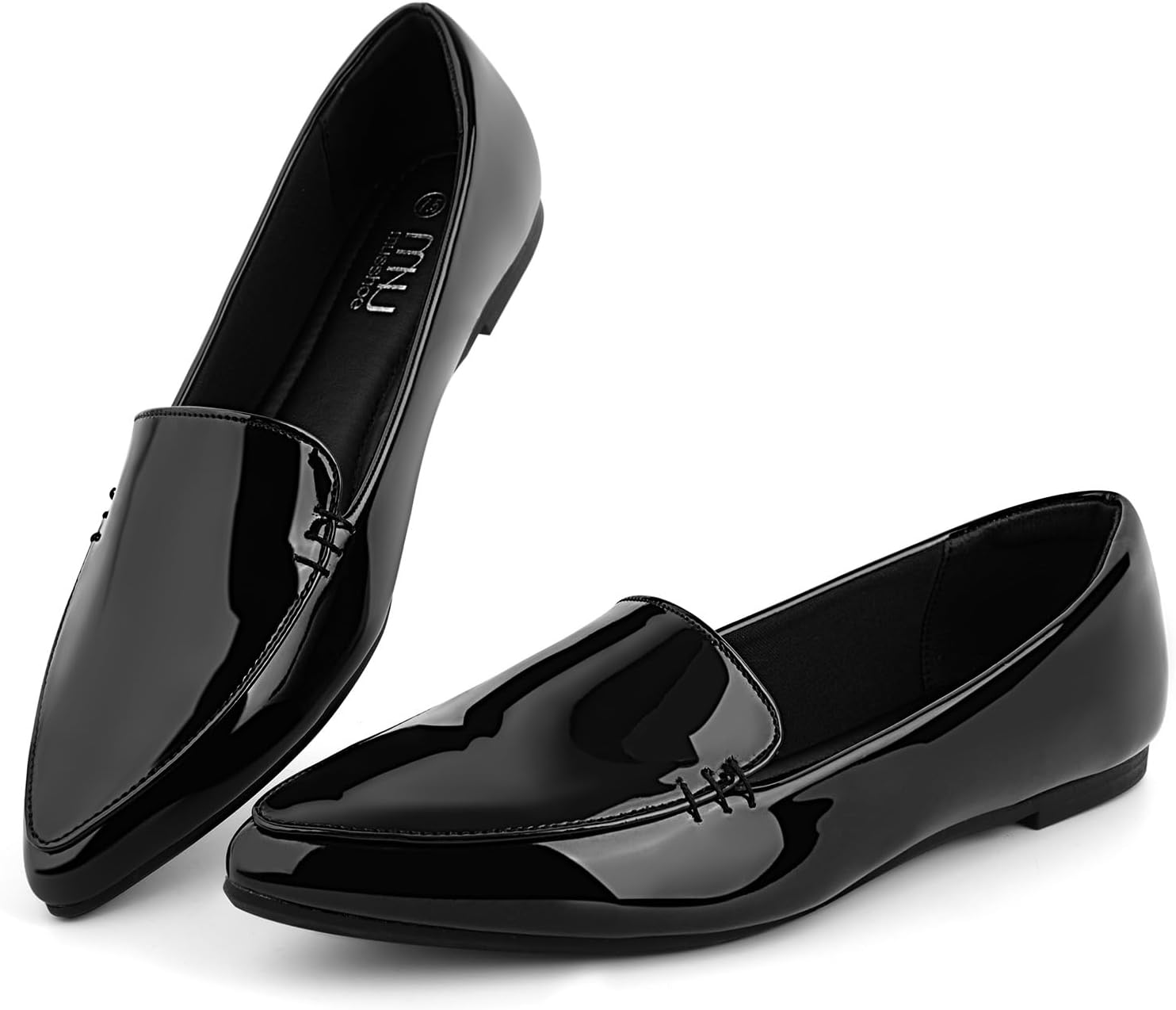 MUSSHOE Comfortable Pointed Toe Loafers for Women with Memory Foam