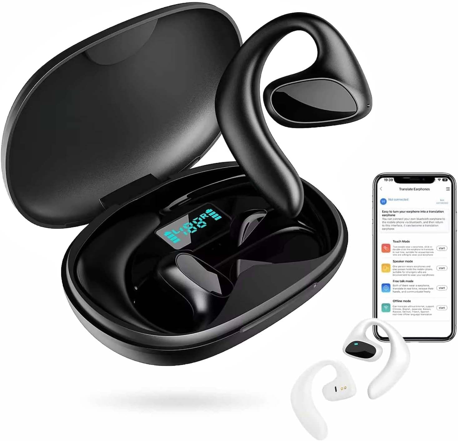 Roostick Language Translator Earbuds: 144 Languages Real-Time