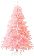 6Ft Pink Artificial Christmas Tree with Lights - Lifelike Douglas Fir