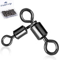 3 Way Swivel Fishing Tackle - Heavy Duty Black T-Turn Swivels