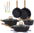 Ceramic Cookware Sets 15PCS Pots and Pans Set Non Stick - Healthy