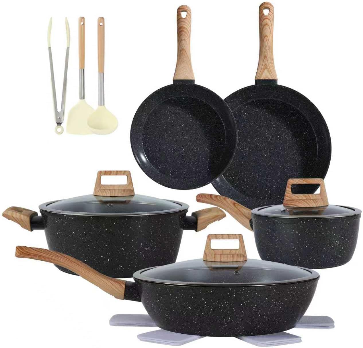 Non-Stick Ceramic Cookware Set 15PCS for Healthy Cooking